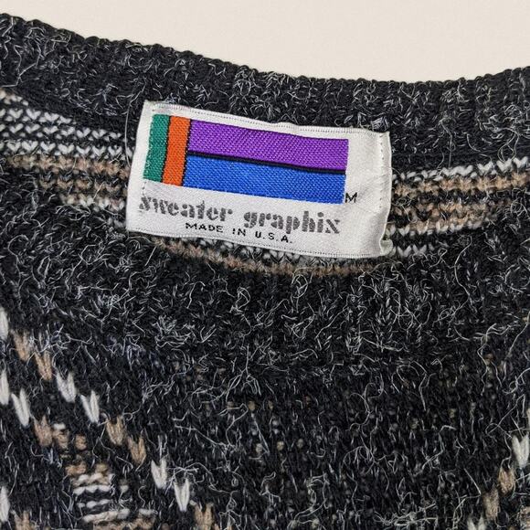Vintage Grandpa Sweater Crew Neck Graphix Size Medium Women's - Picture 3 of 4